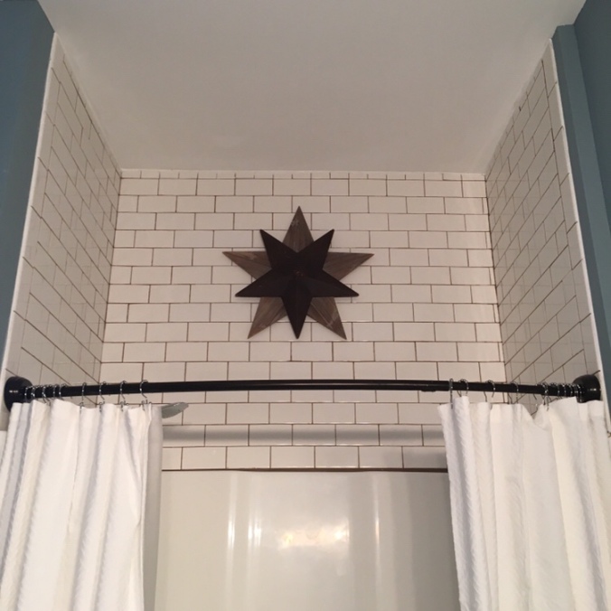 Bathroom subway tile with dark grout